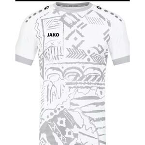 JAKO Mens Soccer Jersey Blokecore Gorpcore White Gray Athletic Football Size XL